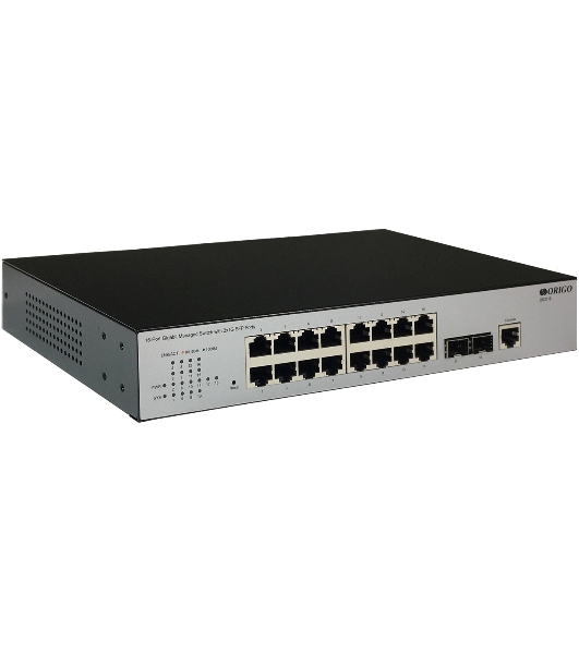 Коммутатор управляемый ORIGO L2 16x1000Base-T, 2x1000Base-X SFP, консольный порт RJ-45, комплект для установки в 19' стойку