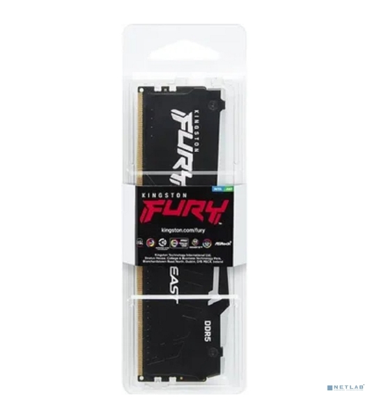 Оперативная память Kingston Fury Beast RGB, DDR5, 32GB (1x32GB), 6000 MHz, CL36, с радиатором, RGB, черный