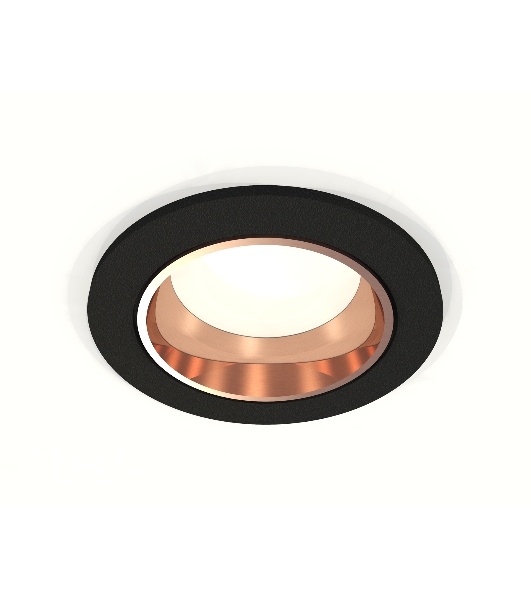 Комплект встраиваемого светильника Ambrella light XC6513005 SBK/PPG черный песок/золото розовое полированное MR16 GU5.3 (C6513, N6114)