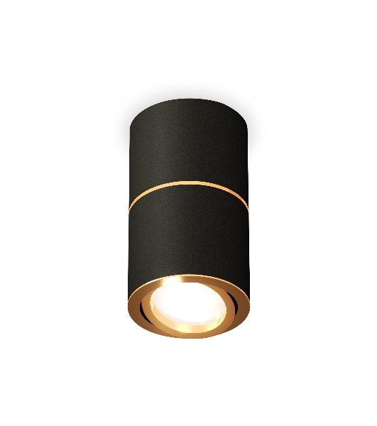 Светильник Ambrella Light XS7402180 SBK/PYG черный песок/золото желтое полированное MR16 GU5.3 (C7402, A2072, C7402, N7004)