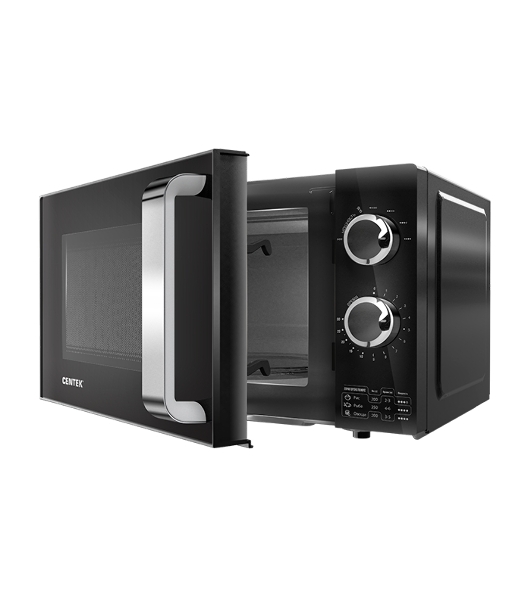 Микроволновая печь Centek CT-1570 черный, 23 л, 900 Вт, переключатели - поворотный механизм