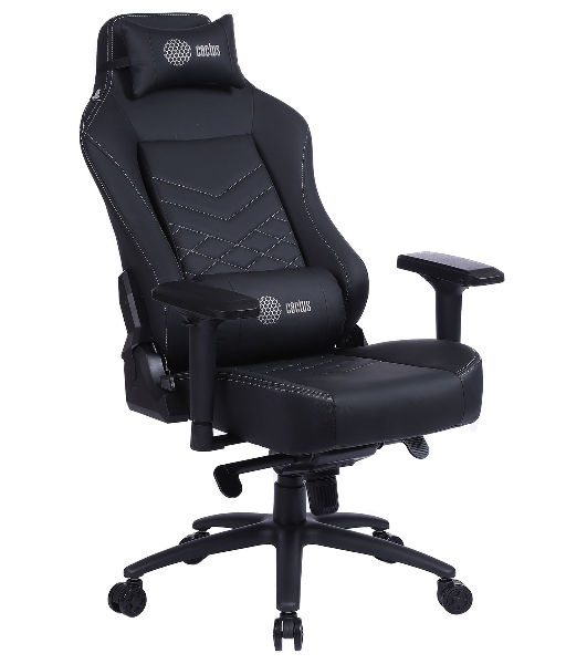 Кресло Cactus CS-CHR-0112BL черный, экокожа, подголовник