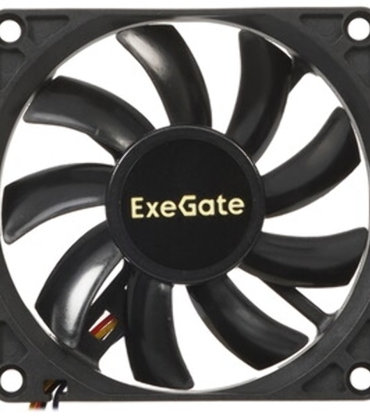 Вентилятор для корпуса ExeGate EX08015B4P-PWM черный, 80 мм, 2500 об/мин, 25 дБ, 4 pin
