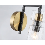 Настенный светильник Ambrella light LH56119 BK/BS/CL черный/латунь/прозрачный E14 max 40W 150*100*210, фото4