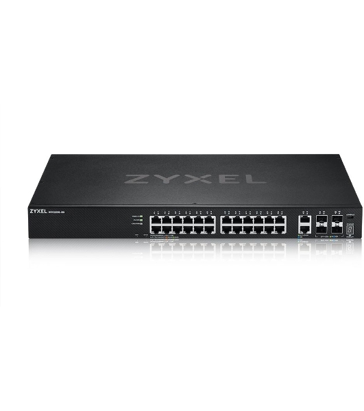 Коммутатор Zyxel XGS2220-30 L3 Access switch, rack 19', 24xRJ-45: 1G, 2xRJ-45: 1/2.5/5/10G, 4xSFP+, standalone/cloud management