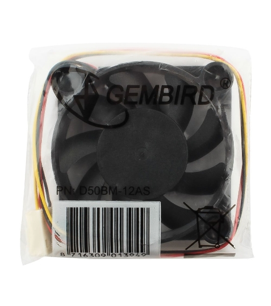 Вентилятор для корпуса Gembird черный, 50 мм, 5000 об/мин, 25 дБ, 3 pin