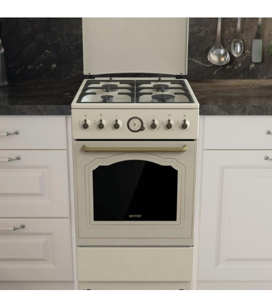 Плита газовая Gorenje GGI5BCLI бежевый, конфорок 4 газовых, духовка 67 л, 50 см x 85 см x 59.4 см