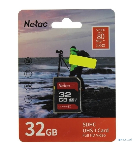 Флеш карта SDHC 32Gb Netac Class 10 UHS-I U1 P600 NT02P600STN-032G-R