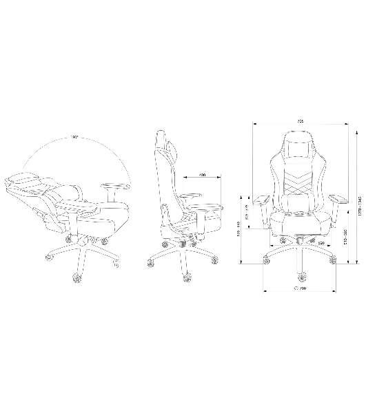 Кресло Cactus CS-CHR-0112BL черный, экокожа, подголовник