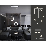 Светильник Ambrella light FL5272/2+1 WH белый 38W 3000K/4200K/6400K+4200K 500*90*1200 (ПДУ ИК), фото5