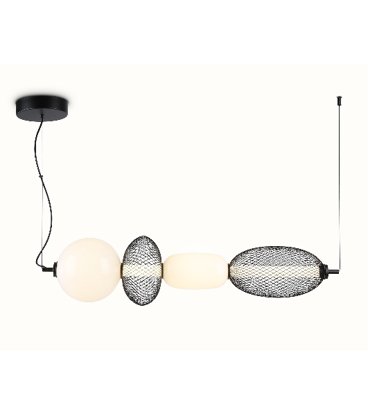 Подвесной светодиодный светильник Ambrella light LH11010 BK/FR черный/белый матовый 32W 3000K 915*220*220