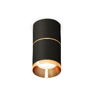 Светильник Ambrella Light XS7402181 SBK/PYG черный песок/золото желтое полированное MR16 GU5.3 (C7402, A2072, C7402, N7034)
