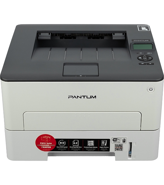 Принтер лазерный Pantum P3010DW, A4, ч/б, печ. до 30 стр/мин., 1200 x 1200 dpi, USB, RJ-45, Wi-Fi, NFC, проектная модель