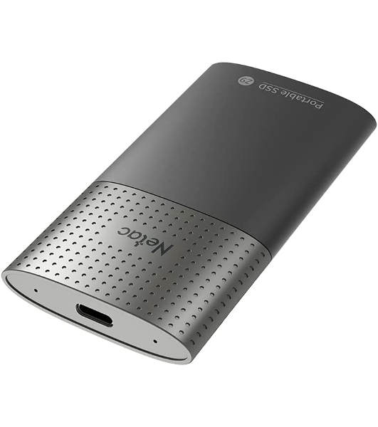 Внешний SSD Netac Z9, 250 Gb, USB 3.2 Gen 2 Type-C, R/W 550/480, черный