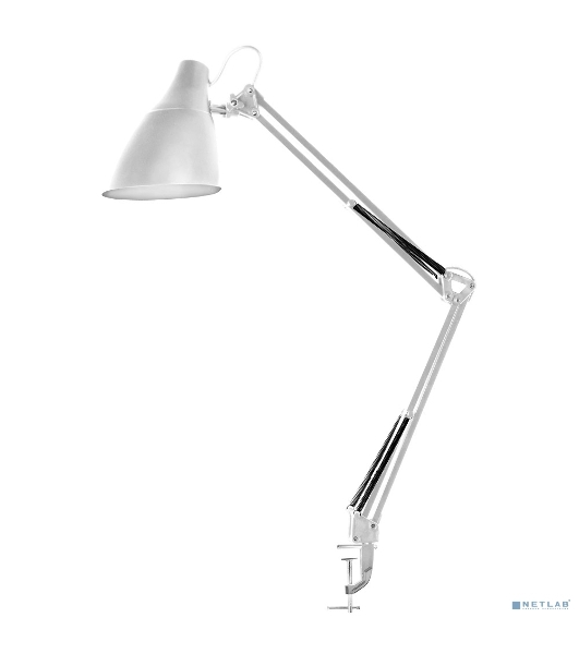 Светильник настольный Camelion KD-335 C01 белый с метал. струбциной, 230V, 40W, E27
