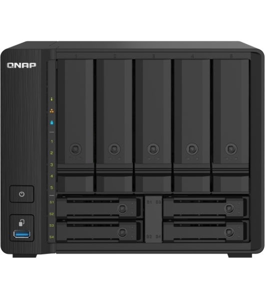Сетевое хранилище без дисков SMB QNAP TS-932PX-4G 9-Bay NAS, 5 x 3.5' and 4 x 2.5' drive slots, Alpine AL324 ARM quad-core 1.7GHz, 4 Gb DDR4 (1x 4 Gb) up to 16 Gb (1 x 16 Gb), 2 x 10GbE SFP+, 2 x 2.5 GbE LAN