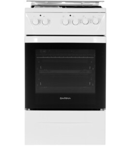 Плита комбинированная Darina 1D KM 241 337 W белый/черный, конфорок 4 шт, духовка 50 л, 50 см x 85 см x 60 см