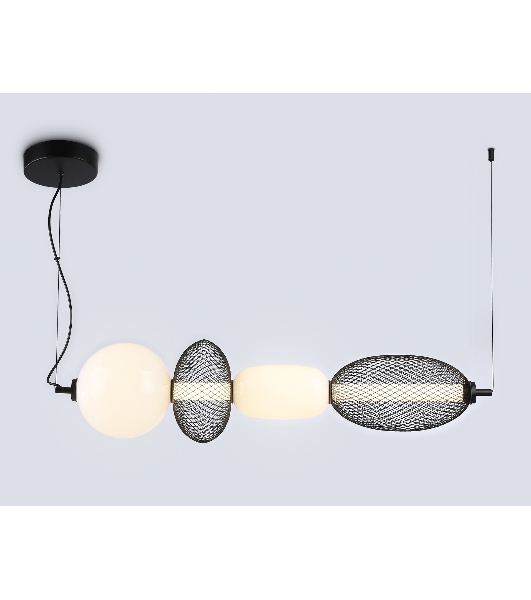 Подвесной светодиодный светильник Ambrella light LH11010 BK/FR черный/белый матовый 32W 3000K 915*220*220
