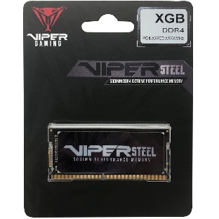 Оперативная память Patriot Viper Steel, DDR4, 8GB (1x8GB), 3200MHz, CL22, с радиатором, черный, SO-DIMM