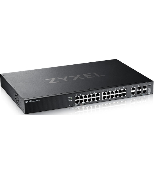 Коммутатор Zyxel XGS2220-30 L3 Access switch, rack 19', 24xRJ-45: 1G, 2xRJ-45: 1/2.5/5/10G, 4xSFP+, standalone/cloud management