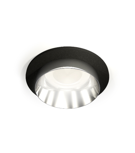 Комплект встраиваемого светильника Ambrella light XC6513022 SBK/PSL черный песок/серебро полированное MR16 GU5.3 (C6513, N6132)