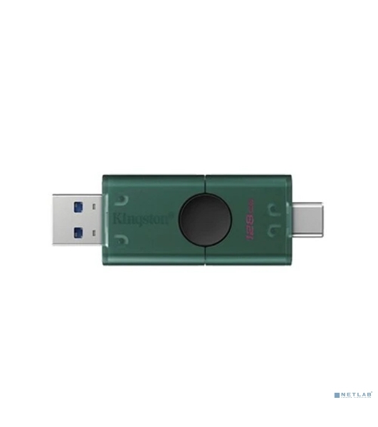 Флешка USB Kingston DataTraveler Duo (DTDEG2/128Gb), 128Gb, USB 3.2/Type-C, R/W 100/60, зеленая