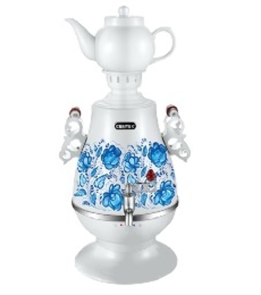 Самовар электрический CENTEK СТ-0091A Самовар Centek СТ-0091 A (белый+рисунок), 4.0л, 2300Вт, поддерж.t + LED индикатор, керам заварник