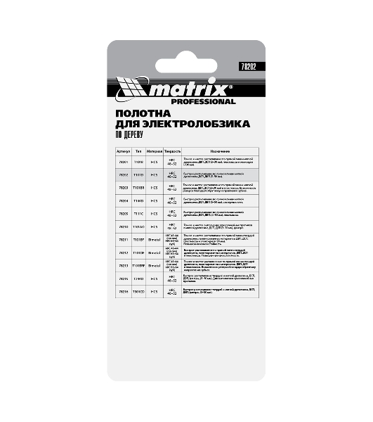 Полотна для электролобзика Matrix по дереву, 3 шт. T101D, 75 х 4,0мм, HCS