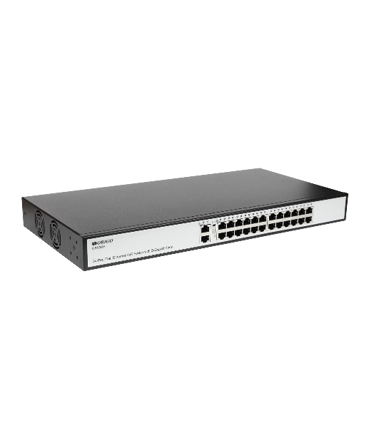 Коммутатор неуправляемый PoE ORIGO OS1226P/285W/A1A 24x100Base-TX PoE+, 2x1000Base-T, PoE-бюджет 285 Вт, корпус металл