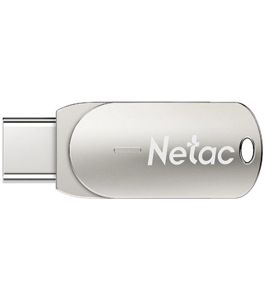Флешка USB Netac U785 (NT03U785C-032G-30PN), 32Gb, USB 3.0/TypeC, R/W 110/45, серебристый