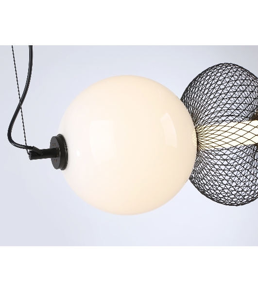 Подвесной светодиодный светильник Ambrella light LH11010 BK/FR черный/белый матовый 32W 3000K 915*220*220