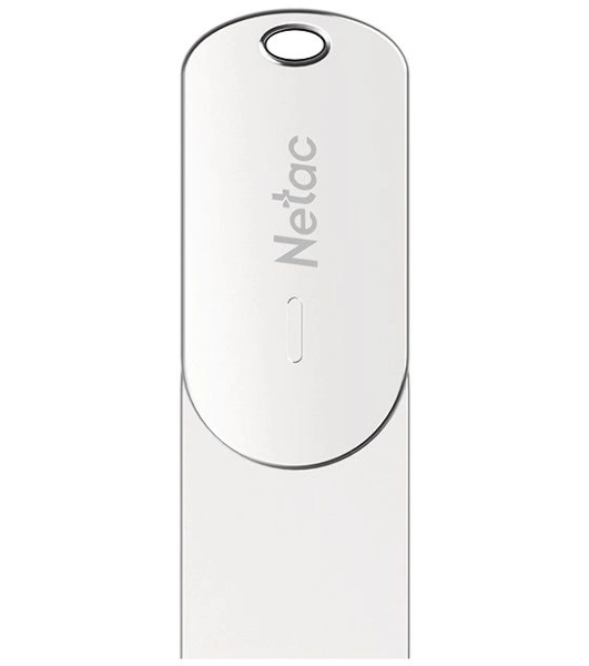 Флешка USB Netac U785 (NT03U785C-032G-30PN), 32Gb, USB 3.0/TypeC, R/W 110/45, серебристый