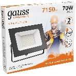 Прожектор светодиодный GAUSS 613527170 LED 70W 4450lm IP65 3000К черный 1/24, фото4