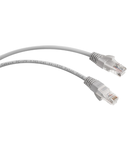 Шнур коммутационный Cabeus, cat.6a, неэкр., U/UTP, RJ45/RJ45, LSZH, AWG24, 0.5м, серый