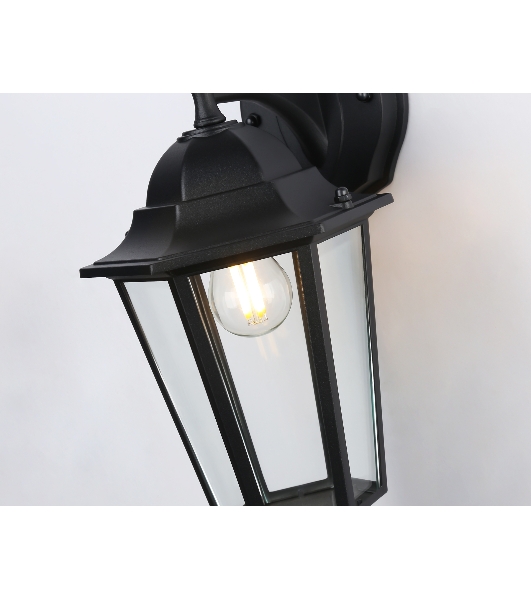 Уличный настенный светильник Ambrella light ST2018 BK/CL черный/прозрачный IP54 E27 max 40W 360*150*210