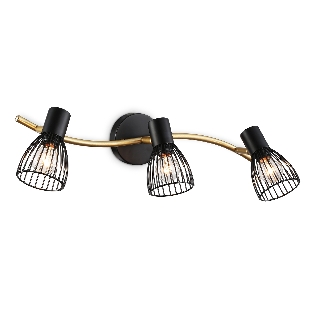 Светильник Ambrella light TR8661/3 BK/GD черный/золото E14/3 max 60W 550*100*170