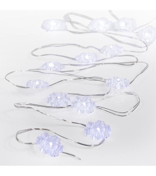 Гирлянда Neon-night 'Снежинки' (батарейки 3хААА в компл.) 2м 20 LED бел. прозрачный провод 2Вт 4.5В IP20
