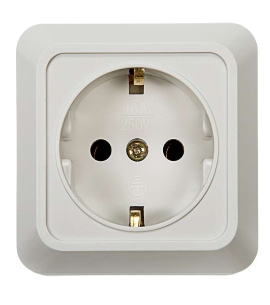 Розетка 1-м BOLLETO с заземл. накл. 7028 белый ASD/IN HOME 4680005959792