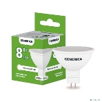 Лампа cветодиодная LED MR16 IEK LL-MR16-08-230-40-GU5-G софит 8Вт 230В 4000К GU5.3 GENERICA, фото 1
