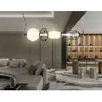 Подвесной светодиодный светильник Ambrella light LH11010 BK/FR черный/белый матовый 32W 3000K 915*220*220, фото3