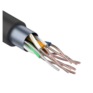 Кабель витая пара Rexant F/UTP cat.5e 4х2х24AWG solid CU PE Outdoor черный (м)