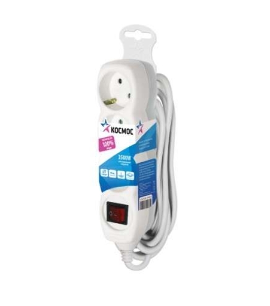 Удлинитель Космос 3х5 м с заземл. 16А IP20 с выкл. ПВС 3х1