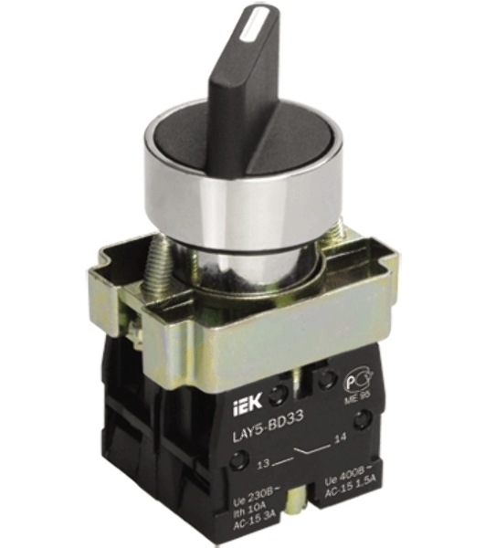 Переключатель LAY5-BD25 на 2 полож. черный I-O станд. ручка IEK BSW60-BD-2-K02