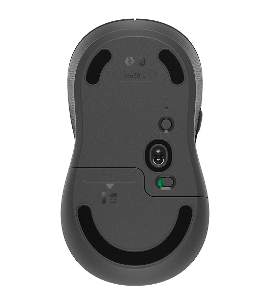 Мышь беспроводная Logitech Signature M650 L черный, 4000 dpi, радиоканал, Bluetooth, USB, кнопки - 5