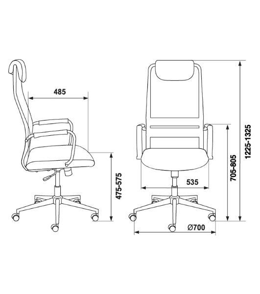 Кресло Бюрократ KB-9N/DG/TW-12 TW-01 TW-11 серый, сетка