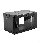 Шкаф коммутационный ЦМО (ШРН-6.650-9005) настенный 6U 600x650мм пер.дв.стекл 200кг черный 600мм 180град., фото6