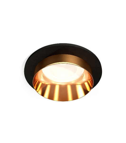 Комплект встраиваемого светильника Ambrella light XC6513024 SBK/PYG черный песок/золото желтое полированное MR16 GU5.3 (C6513, N6134)