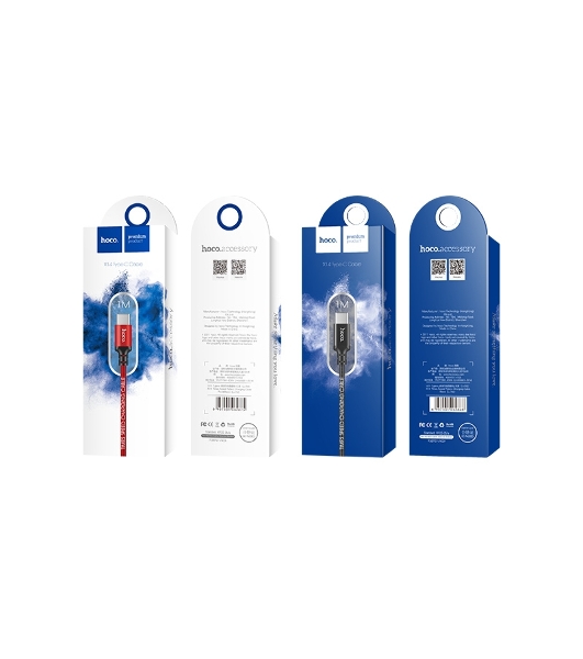 Кабель HOCO X14 USB 2.0, AM/Type-C M, черно-красный, 1м