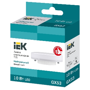Лампа светодиодная IEK LLE-T80-10-230-40-GX53 ECO T75 таблетка 10Вт 230В 4000К GX53