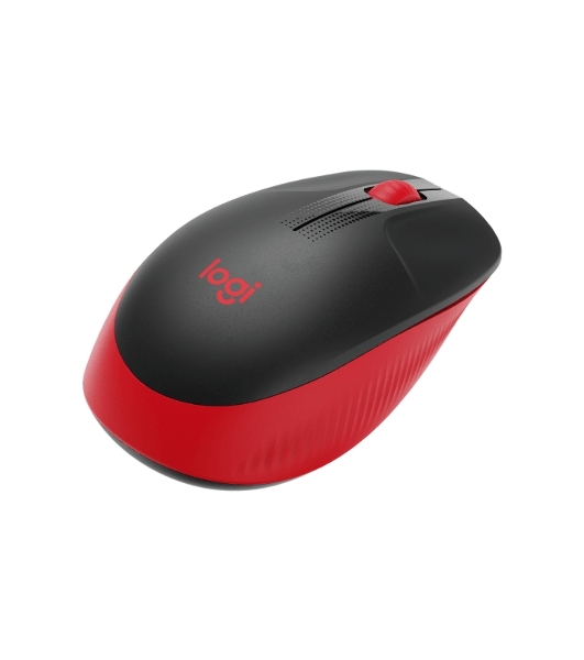 Мышь беспроводная Logitech M190 черный/красный, 1000 dpi, радиоканал, USB, кнопки - 3